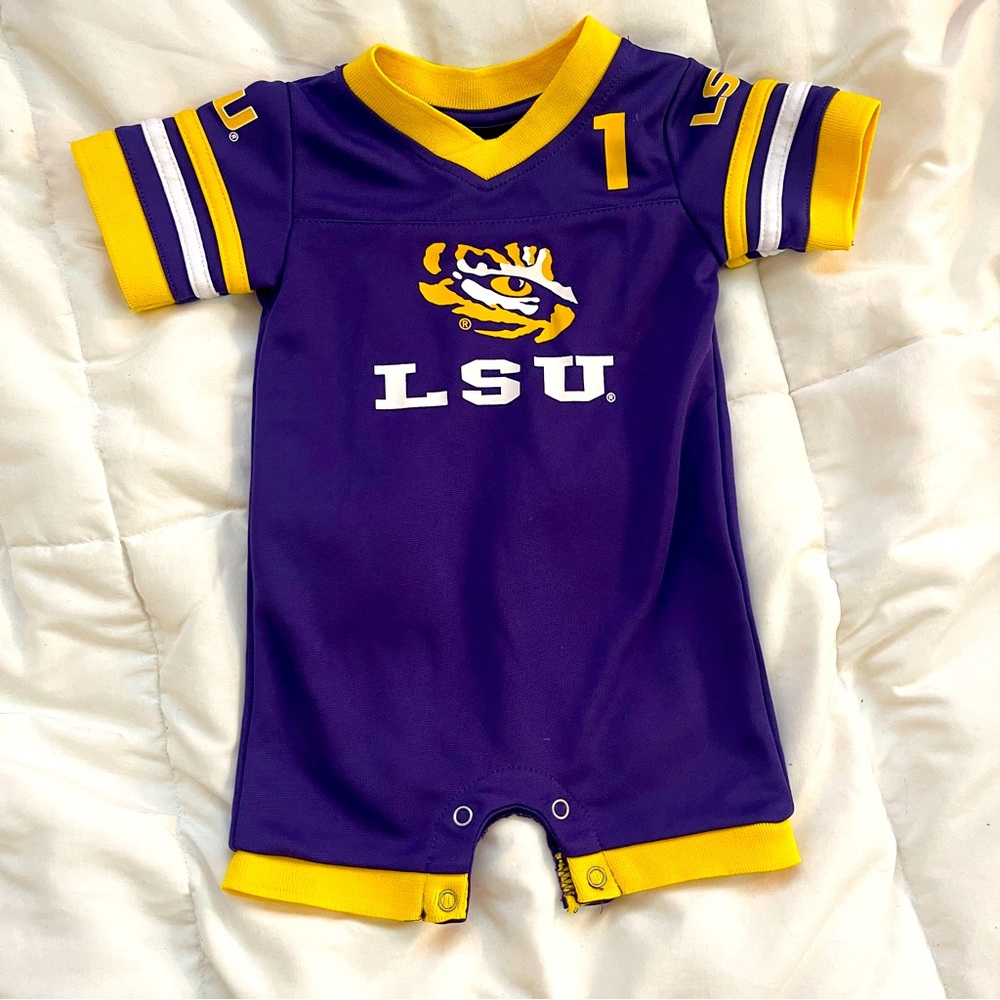 Infant LSU Jersey Romper 💜💛 0-3M 🐯🏈